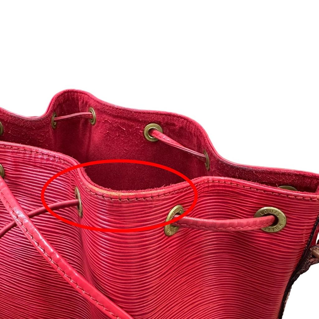 LOUIS VUITTON Epi Petit Noe Shoulder Bag Epi Leather Castarian red Women M44107 Used
