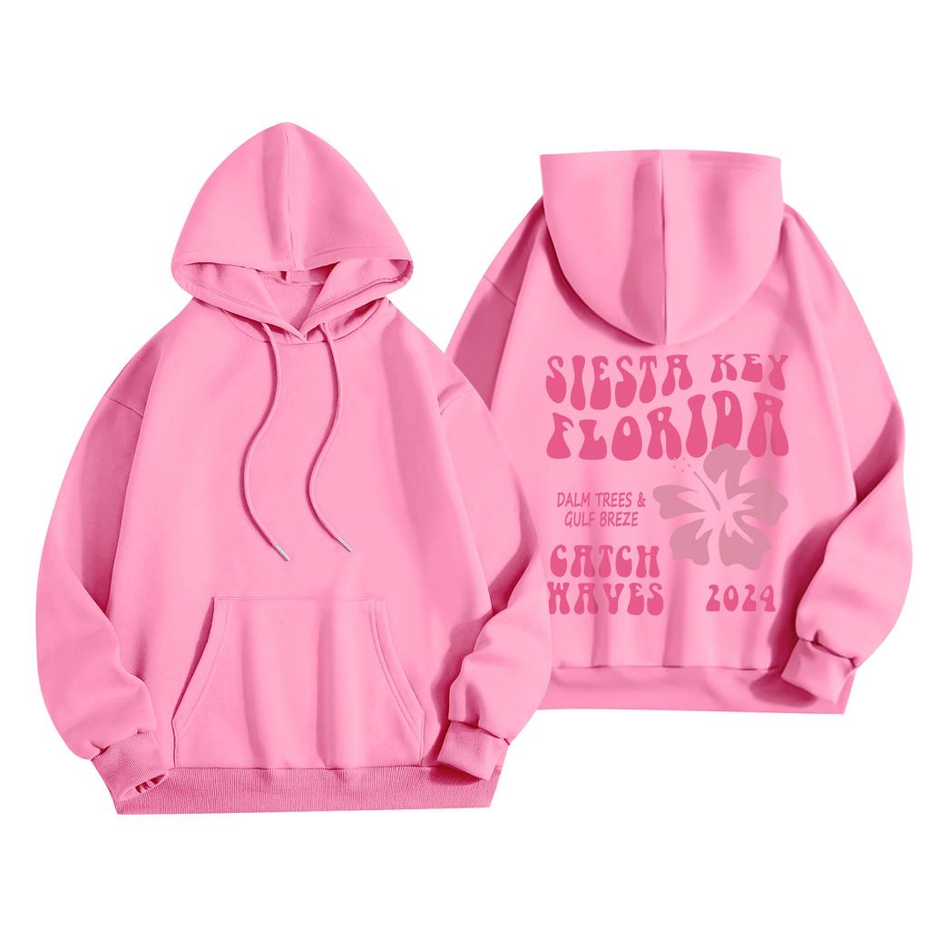 Women's Fashion Women's Lightweight Long Sleeve Pullover With Pockets Preppy Graphic Hoodie