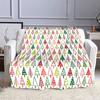 Colorful Christmas Tree Pattern Design Patterned flannel blanket perfect for the bedroom living room, sofa, or a little nap
