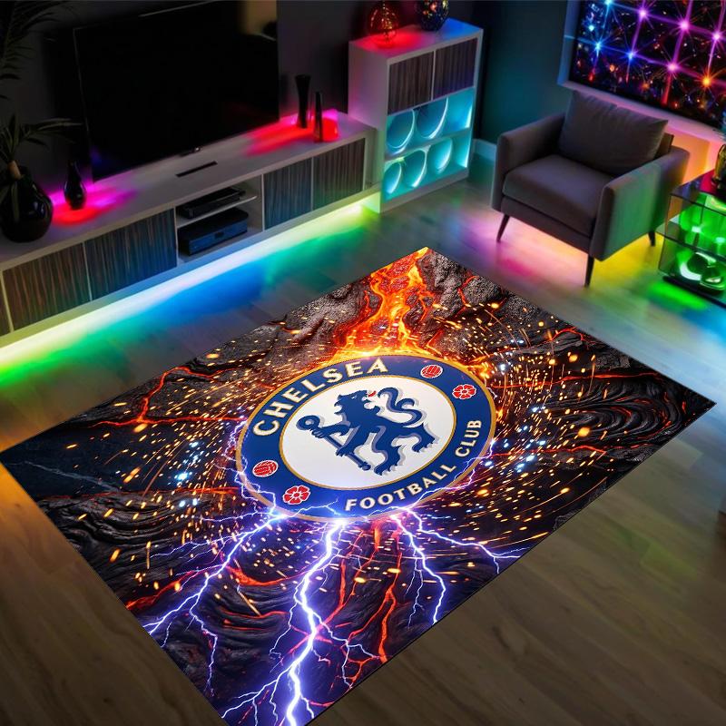 Дизайн Chelsea FC Хрустальный Велюровый Ковер Уютный Не?Нескользящий ковер с принтом для спальни, гостиной, прихожей