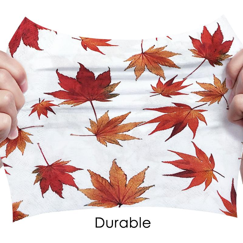 20pcs/Pac 33*33cm 2-Ply Disposable Party Napkin Thanksgiving Pattern