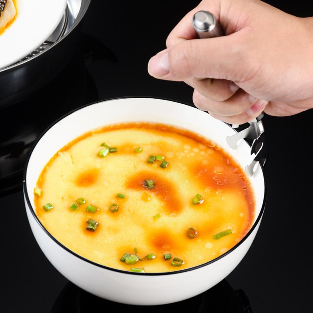 1 шт., чаша из нержавеющей стали, зажим для посуды, анти-горячая, анти-ошпаренная кухонная ручка, зажим