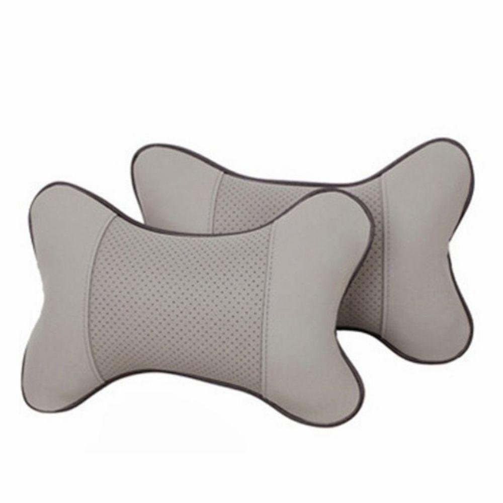 Модная подушка из костяного хлопка и кожи для автомобильного сиденья, подголовник, подушка для шеи, удерживающая подушка