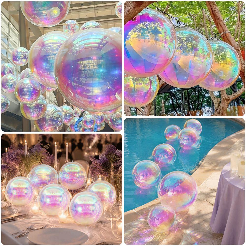 Rainbow Holographic Transaprent Balloons 10/12/22/32/50inch Inflatable Balloon  Event Birthday
