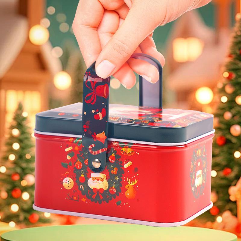 1 шт. Рождественская жестяная коробка из листового металла DIY Подарок Сумки Банка для печенья Рождественская коробка для хранения Подарок для детей Коробка для конфет Банка для печенья