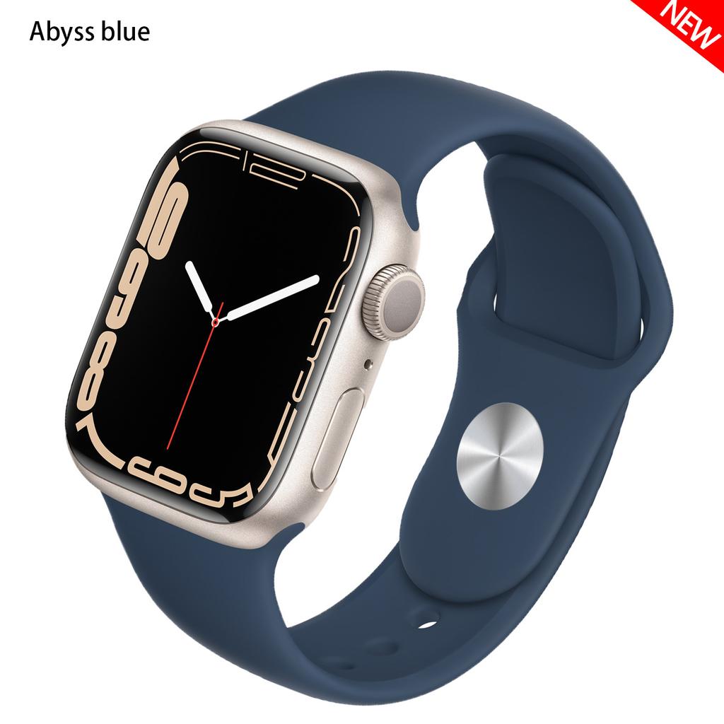 Силиконовый ремешок для Apple Watch Band 41 мм, 44 мм, 38 мм, 45 мм, 40 мм, 42 мм, дышащий ремешок для часов, браслет iWatch series 7, 6, 5, 4, 3, 2, 1