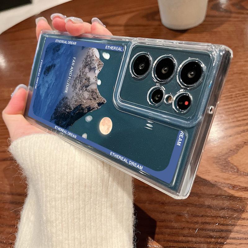 Для Samsung S25 S24 S22 Ultra Plus S23 S21 S20 Fe A55 A54 A53 A52 A35 A34 A33 A25 A15 A14 5g Snow Mountain Sunset Hill противоударный силиконовый чехол