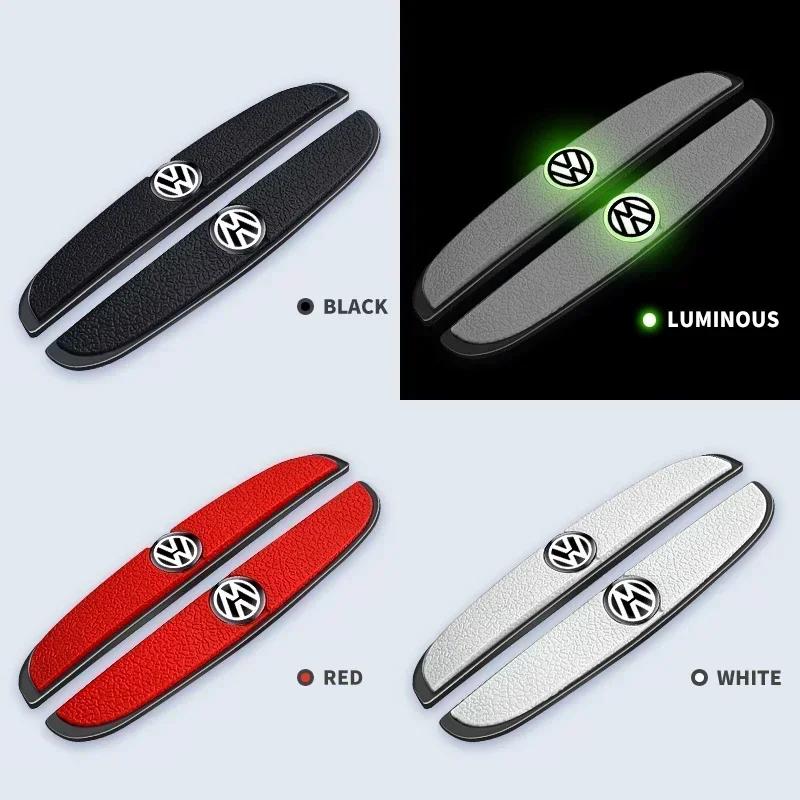 4pcs Rubber Bumper Strip Car Door Anti-Collision Emblem Sticker For VW GTI Polo Golf Passat Tiguan Arteon Touareg Taigo Caddy