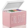 Bathroom Storage Box for Feminine Products with Lid Wooden Organizer