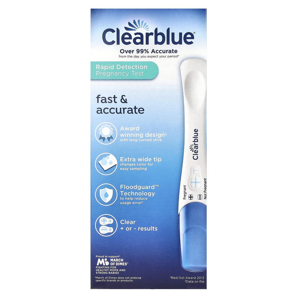 CLEARBLUE Быстрый и точный эффект, быстрый тест на беременность, 3 тест-полоски