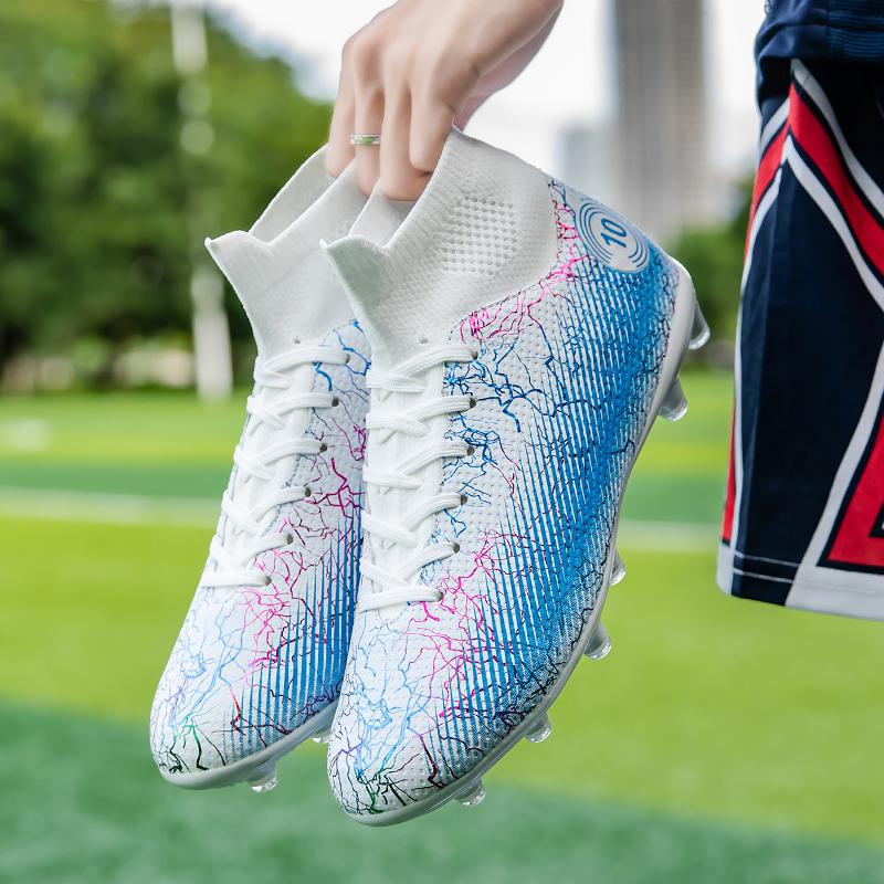 Футбольные бутсы 35-48 унисекс футбольные бутсы высокого качества большого размера с высокой эластичностью носки футбольные бутсы с шипами для искусственного газона детские футбольные бутсы