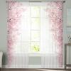 Тюлевые шторы с розовым цветком вишни для спальни, домашний декор, гостиная, кухня, вуаль, шторы для слепых штор
