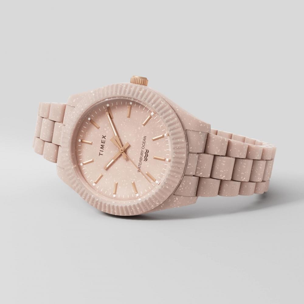 TIMEX Watch Timex Waterbury Ocean Pink Dial Recycled Plastic Mineral Glass Quartz 37MM America Watch TW2V33100