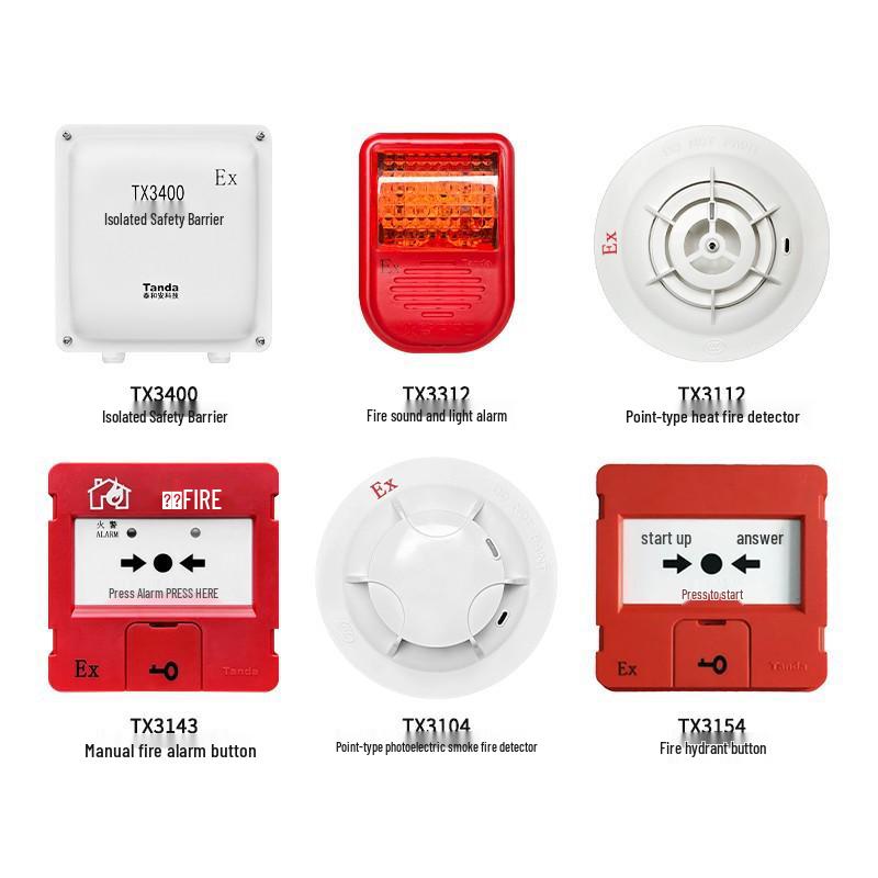 Taihe Explosion-Proof Smoke Detector TX3104, Temperature Detector TX3112, Button TX3143, TX3154, TX3312 Sound and Light Devices