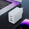Acefast GaN Fast Wall Charger 65W (Dual USB-C & USB-A) - PPS/PD/QC4+, White (A41)