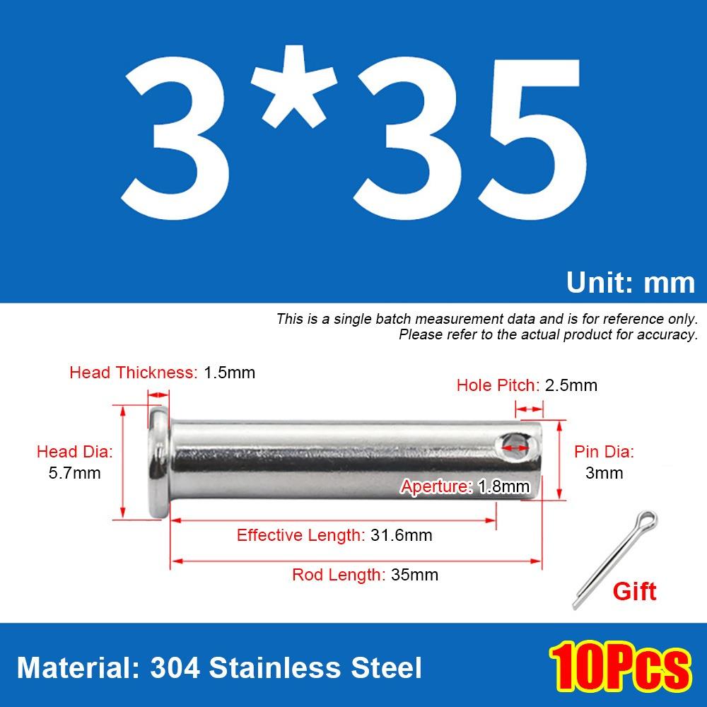 1 комплект Цилиндрический установочный штифт Плоскоголовый штифт-заглушка Комплект Прочный штифт Ось штифта Шплинт
