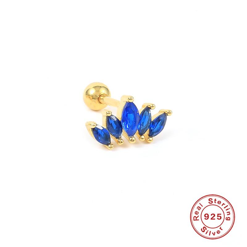 Серьги-гвоздики из стерлингового серебра S925 с одной короной, самые продаваемые модные женские серьги с бриллиантовой нитью для пирсинга ушей