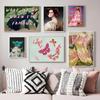 Vintage Minimalist Butterfly Portrait Wall Art HD Canvas Print with Inspirational Women Quotes Eclectic Home Decor for Living