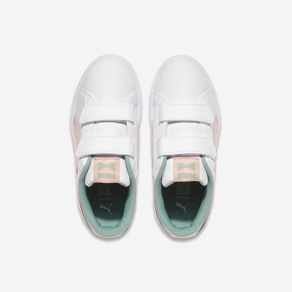 [Puma] Smash 3.0 Girl Velcro Preschool [PKI40341801-PUMA White-Mauve Mist-Light Moss]