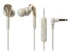 Audio-Technica ATH-CKS550XiS CG Wired In-Ear Earphones for Smartphones, Deep Bass, High-Resolution Audio Compatible, Champagne Gold
