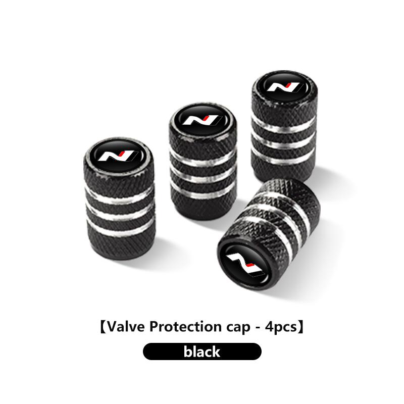 For Hyundai 4Pcs Aluminum Car Wheel Valve Protection Cap Tyre Dust Cover N Line Tuscon NX4 I20 I30 I10 Sonata Elantra WW72