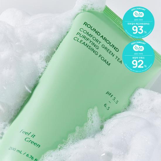 Round Around Comfort Green Tea Mildly Acidic Cleansing Foam 200ml