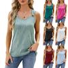 Новые летние однотонные топы без рукавов с круглым вырезом, женские свободные офисные женские блузки и топы больших размеров, модные элегантные женские майки 24296