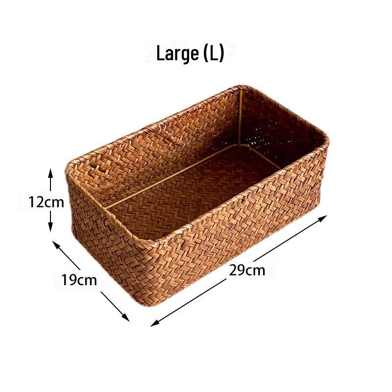 Плетеная вручную корзина из ротанга для хранения закусок и всякой всячины