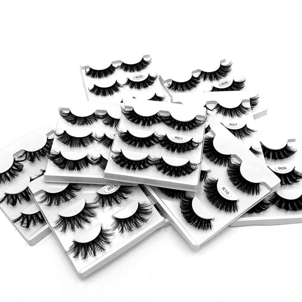 3Pairs Eye Extension Handmade Dramatic 20mm Fluffy 100% Cruelty free False Eyelashes 3D Mink Lashes