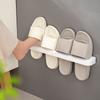 Bathroom Slipper Shelf Punch Free Wall Mounted Shoes Hanger Rack Towel Storage Shelf Space Saving Shelves Bathroom Accessories