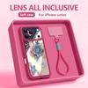 INS Акварельный Цветочный Чехол-Шнурок Для iPhone 17 Pro Max iPhone 16 15 Pro Max 14 13 11 16E 17E Ударопрочный Бампер Браслет Чехол