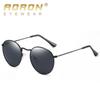 aoron Round Frame Polarized Sunglasses Fashion Design Metal Anti Glare UV400 Driving Fishing Cycling Sport Glasses for Men Women