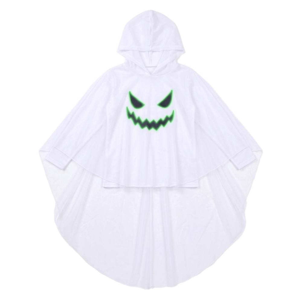 Glow In The Dark Kids Hooded Cape Drop Shoulder Halloween Cosplay Costume Trick Or Treat