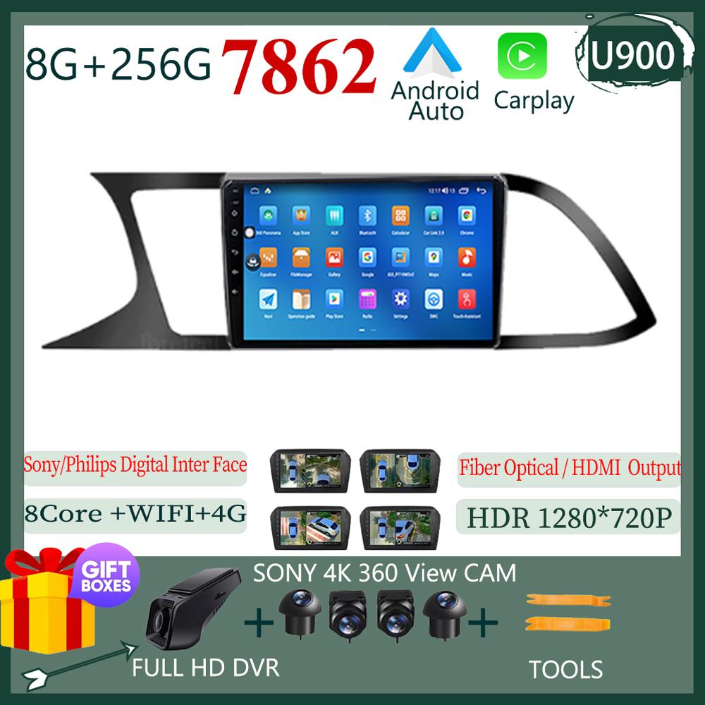 Carplay Android для Seat Leon 3 MK3 2012-2020 Автомобильный Радио Мультимедиа Видео Плеер Навигация Sony cam Экран QLED NO 2 DIN DVD