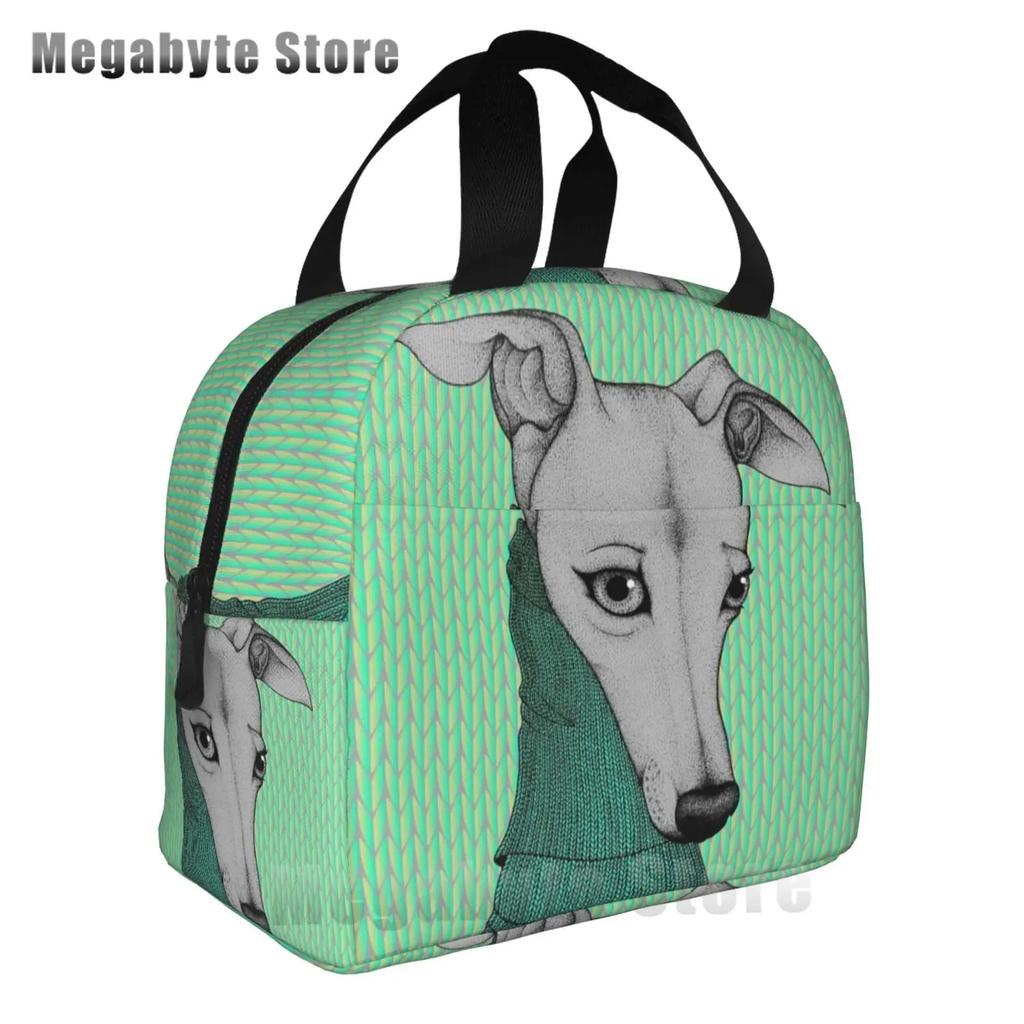 Садовая борзая собака Грейхаунд сумка для обеда холодильник изолированный ланч-бокс для школьников уиппет борзая собака портативные сумки для пикника
