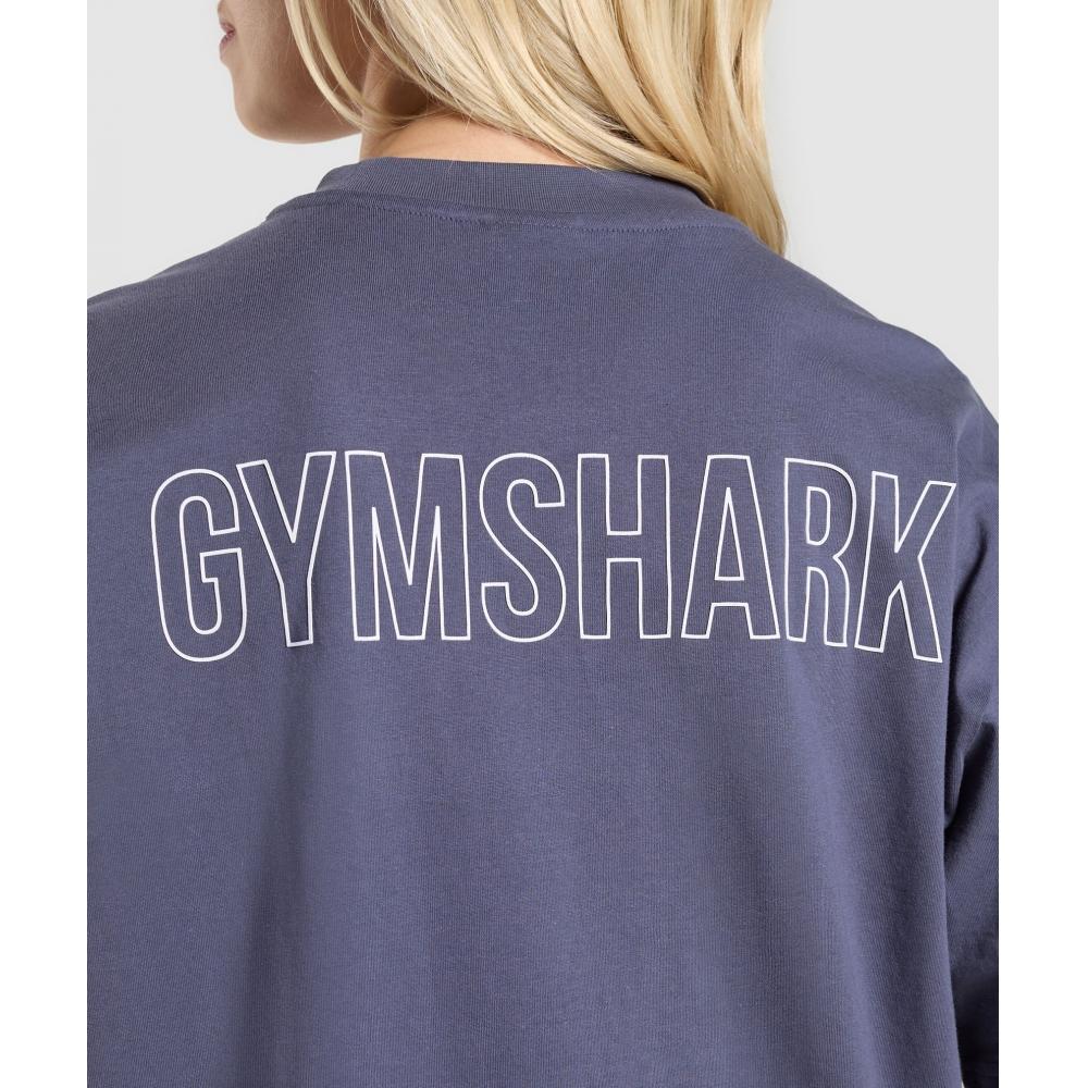 Gymshark Trace Graphic Oversized T shirT weighTed Purple B4b3p Pb7p
