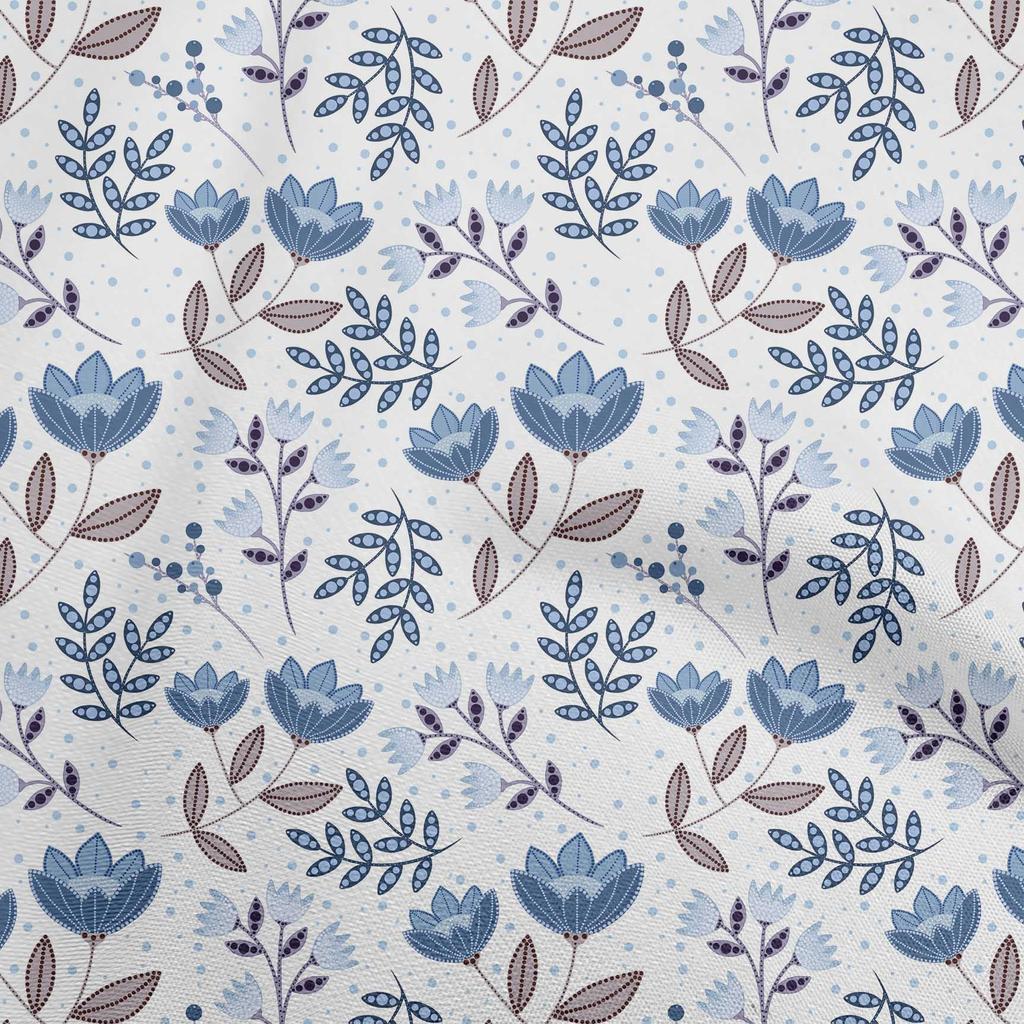 oneOone Cotton Poplin Brown Fabric Dotted Floral Sewing Material Print Fabric By The Yard 42 Inch