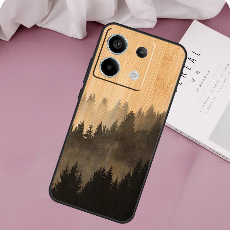 Дерево Цветок Бамбук Деревянный Чехол Для Xiaomi Redmi Note 13 Pro 11 10 9 12 Pro 9S 10S 11S 12S Redmi 9C 10C 12C 13C Чехол