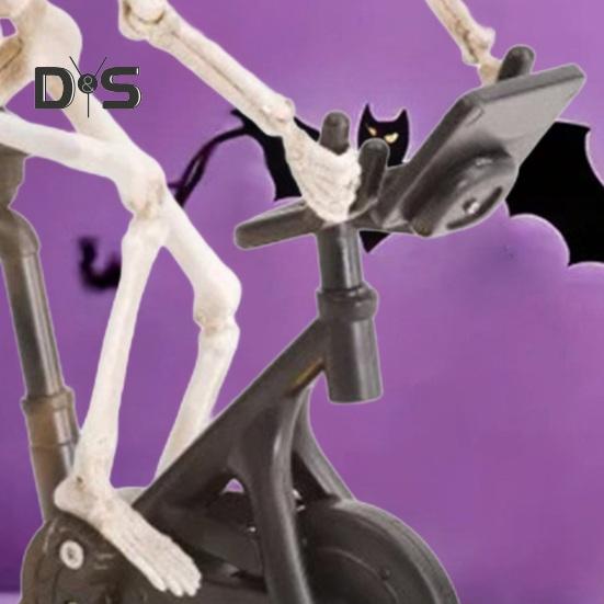 Велотренажер Аниматронный скелет Фигурка Хэллоуин Смола Велосипед Фитнес Велосипед Череп Статуя Скульптура Домашний Офис Украшение Рабочего Стола Орнамент