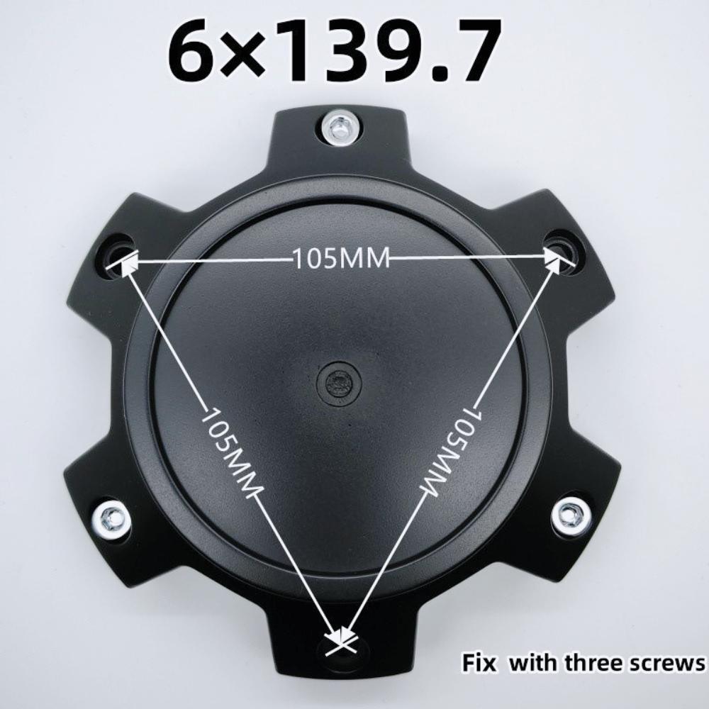 ASY1 4pcs 139MM Off-road Vehicle Black Rhino Logo Emblem Car Wheel Center Caps 6 Hole 139.7 Rim Hubcaps Cover Hub Cap Car Accessories