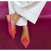 New Summer Color Block Women's Shoes 40-43 Large Pointed Tassel Low Heel Back Air Sandals High Heels Womens Shoes