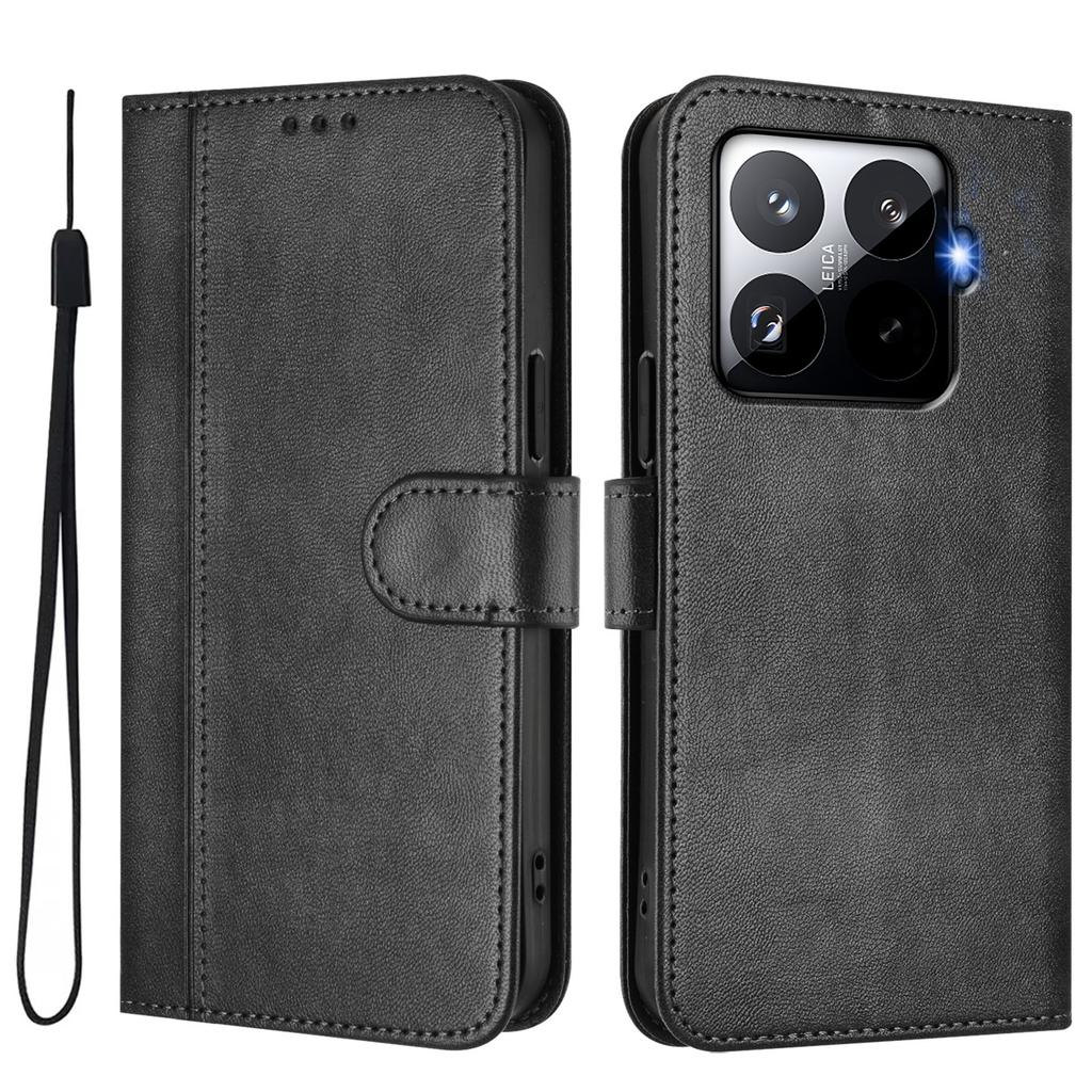 For Xiaomi 15T Pro Cases Wallet Stand Retro Texture Leather Phone Cover with Lanyard