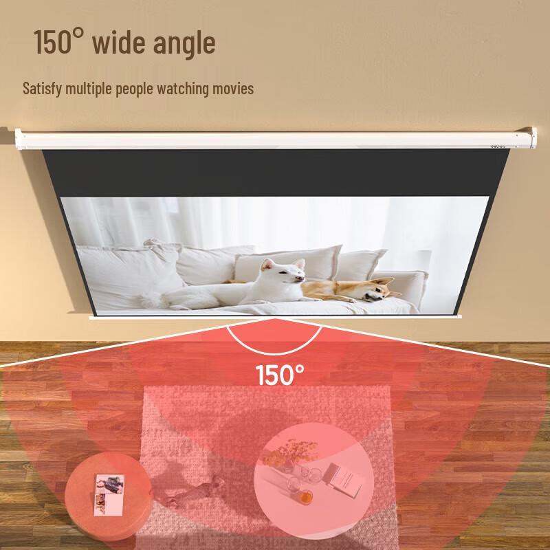 Deli 50454s Electric Remote Control Projector Screen