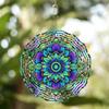 Garden Wind Spinner 10 Inch Outdoor Hanging Decor 360 Degree Rotating Metal Art with Vibrant Blue Purple Green Rustic