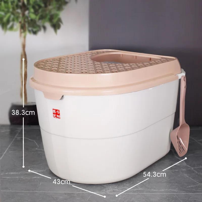 Туалет для кошек с верхним входом, полностью закрытый, большой, брызгозащищенный туалет для домашних животных, очень большой туалет для кошек