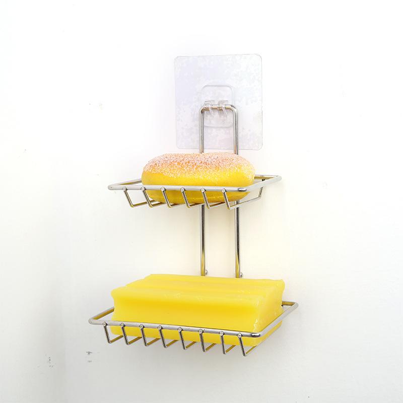 1 шт. двухслойная мыльница без присосок, держатель для мыла в ванной, настенная полка для ванной комнаты из нержавеющей стали
