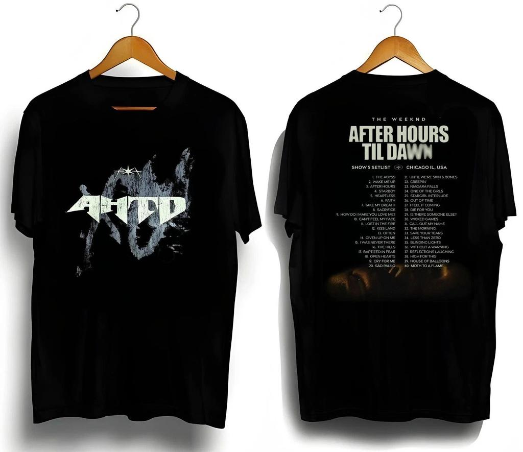 SALE 40_ The Weeknd After Hours Til Dawn Tour 2025 Short Sleeve T-Shirt Setlist High-end Luxury Is for Both Men and Women Top