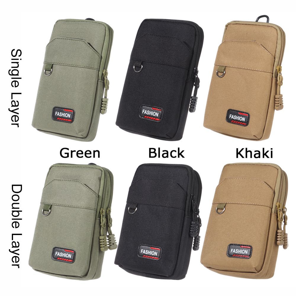 Men Single/double Layer Camping Hunting Phone Pouch Waist Purse EDC Molle Bag Wallet Pocket
