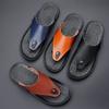 Summer Genuine Leather Slippers Men's Non-slip Flip-flops Fashion Casual Leather Slippers Sandals Men's Shoes