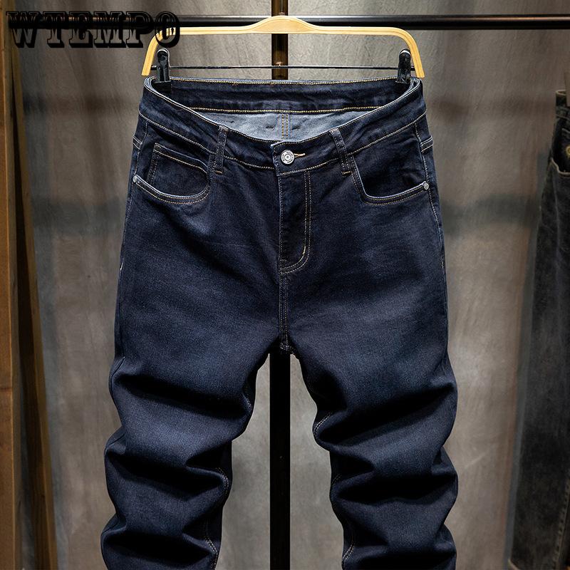 Эластичные брюки Harlan мужские осенние большие ярды толстые мужские брюки больше и толще маленькие ноги свободные джинсы